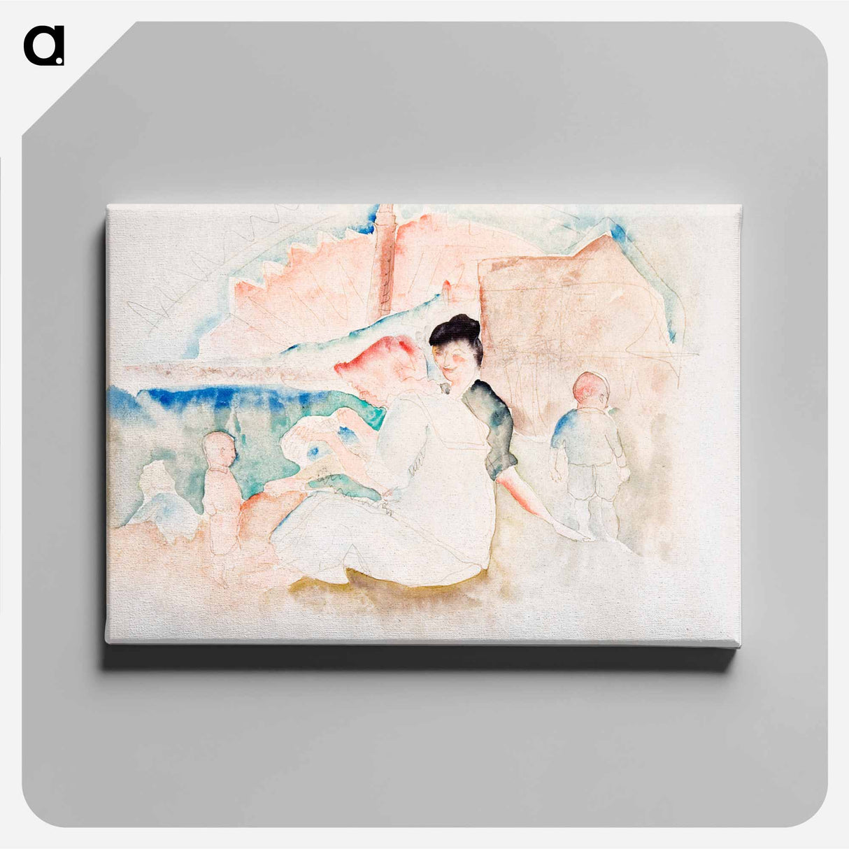 アートパネル-Two Women and Three Children on the Beach
- バーンズ・コレクション Canvas.
