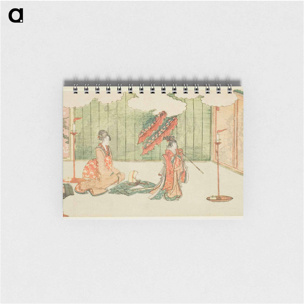 Young girl dancing at nobleman's mansion - 葛飾 北斎 Memo.