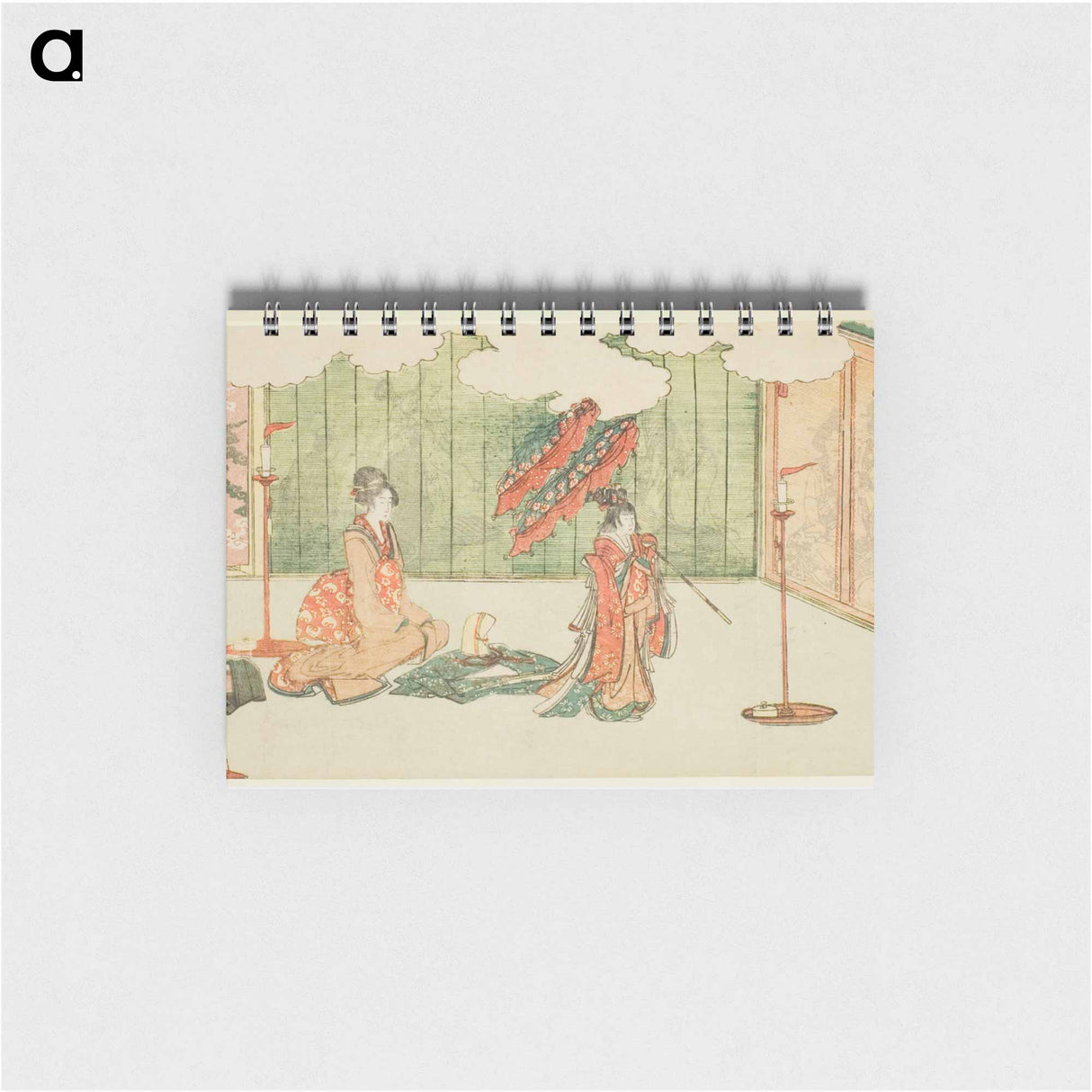 Young girl dancing at nobleman's mansion - 葛飾 北斎 Memo.