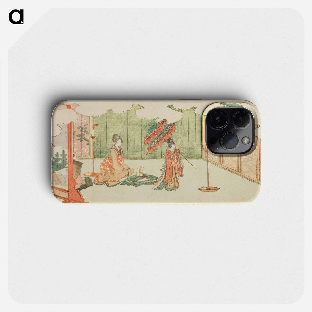 Young girl dancing at nobleman's mansion - Katsushika Hokusai Phone Case.