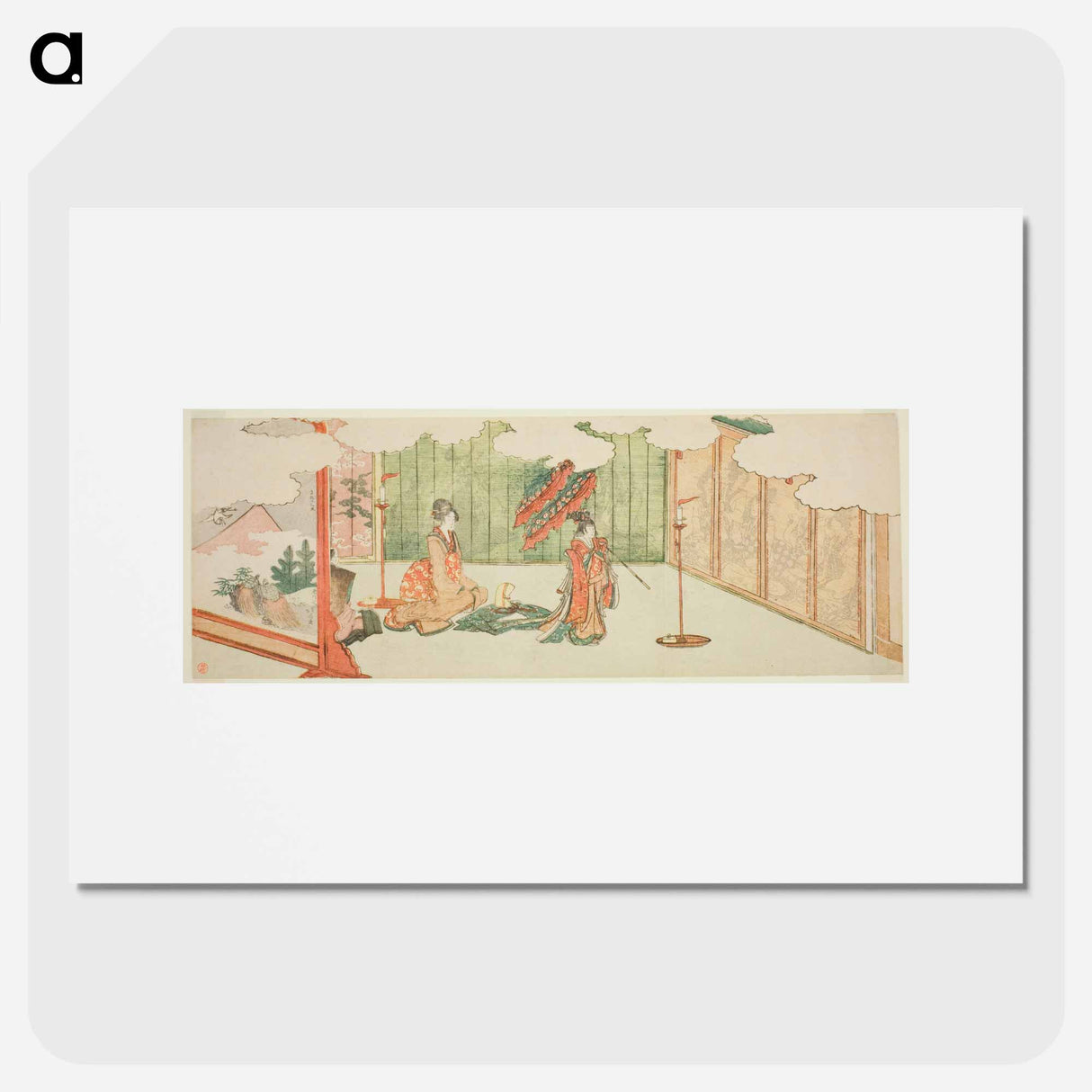 Young girl dancing at nobleman's mansion - Katsushika Hokusai Poster.