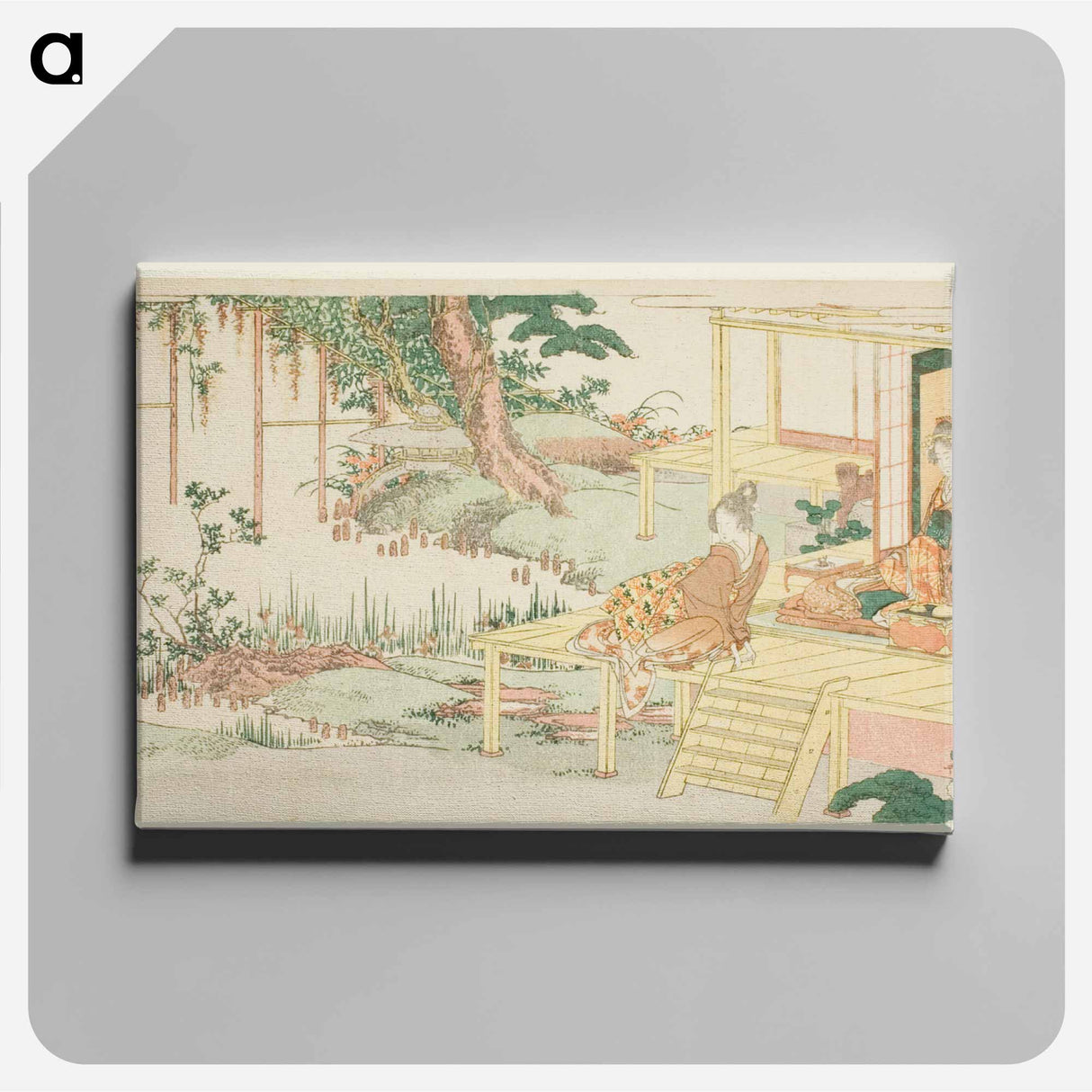 アートパネル-Admiring wisteria - 葛飾 北斎 Canvas.