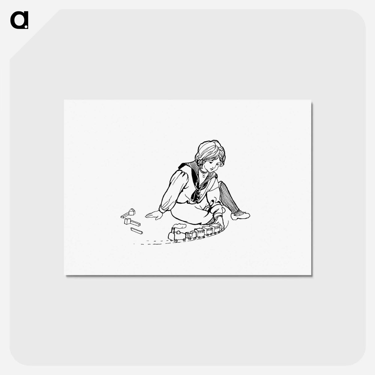 アートポストカード-Child Playing with Train Toys
- 大英図書館 Postcard.