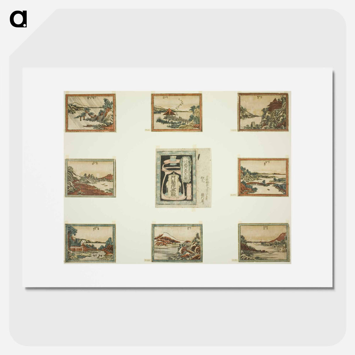 Eight Views of Omi in Etching Style - Katsushika Hokusai Poster.