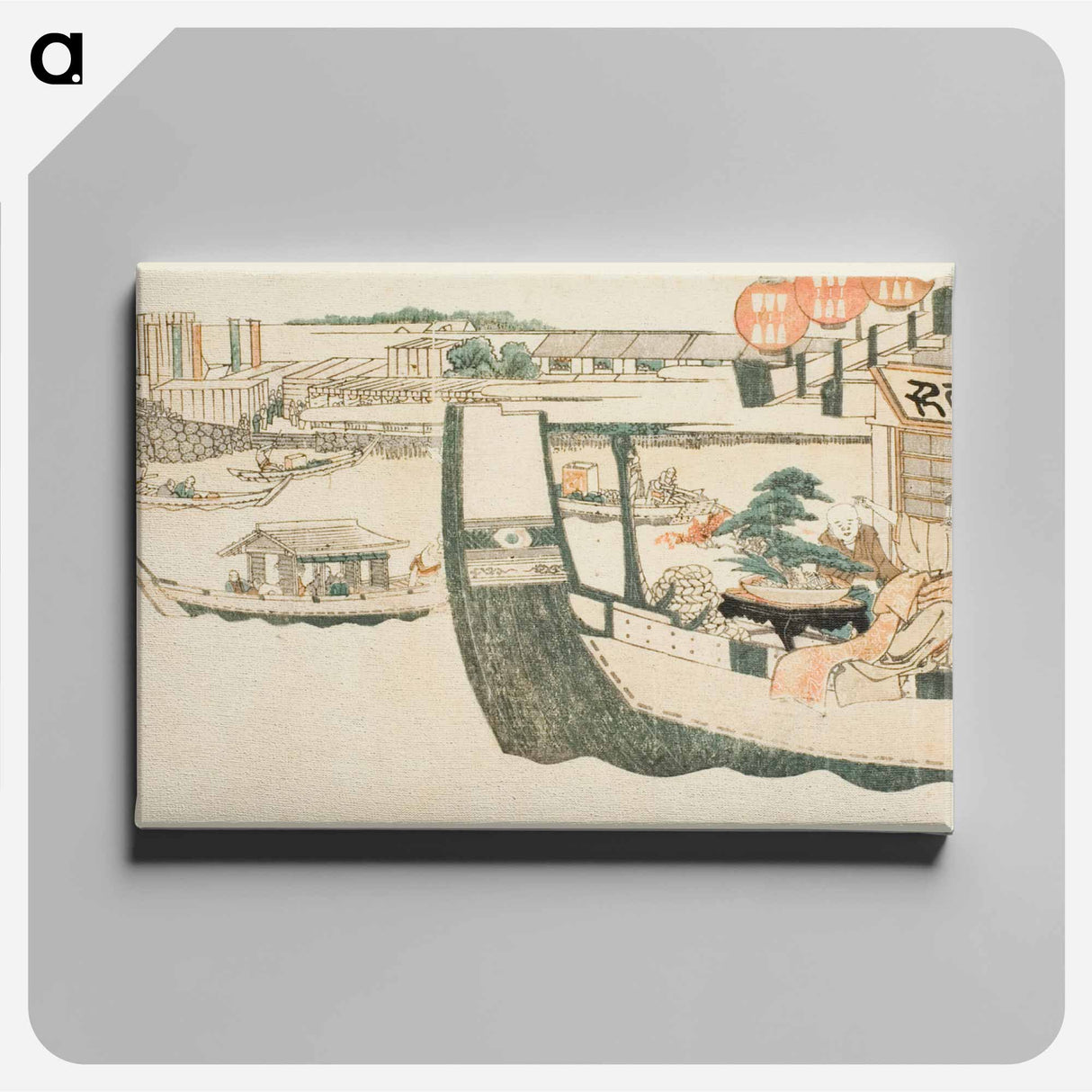 アートパネル-Boating parties on the Sumida River - 葛飾 北斎 Canvas.