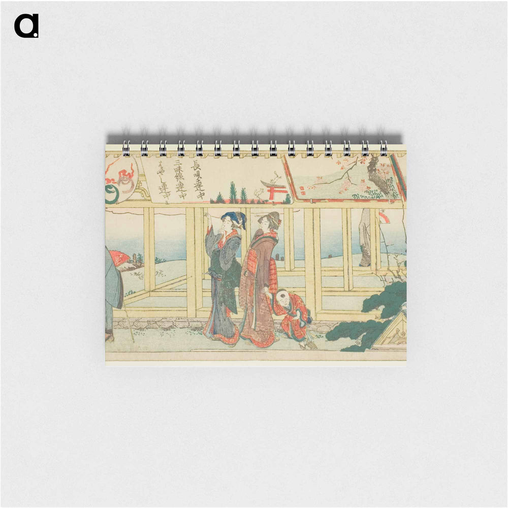 Viewing votive paintings by Katsushika Hokusai - 葛飾 北斎 Memo.