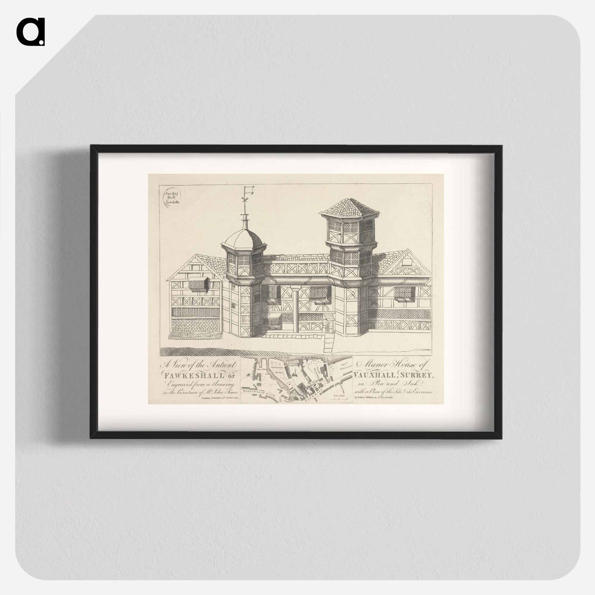 アートポスター-A View of the Antient Manor House of Fawkeshall or Vauxhall, Surrey
- イェール大学アートギャラリー Poster.