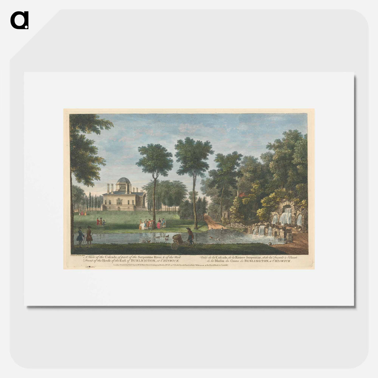 アートポスター-A View of the Cascade, of part of the Serpentine River, & of the West Front of the House of the Earl of Burlington, at Chiswick
- イェール大学アートギャラリー Poster.