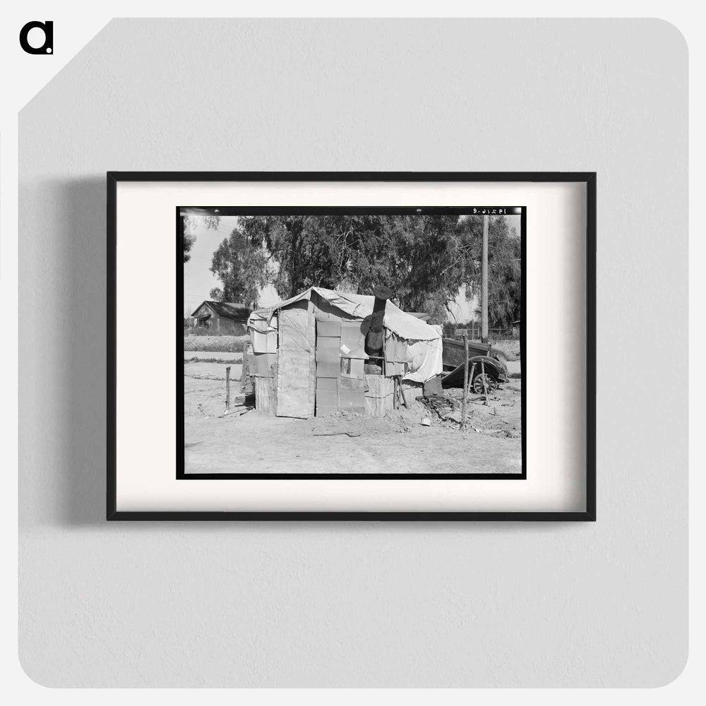 House in camp of carrot pullers - Dorothea Lange Poster.