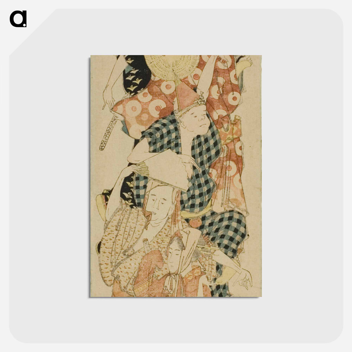 アートポストカード-Bon Festival Dance - 葛飾 北斎 Postcard.