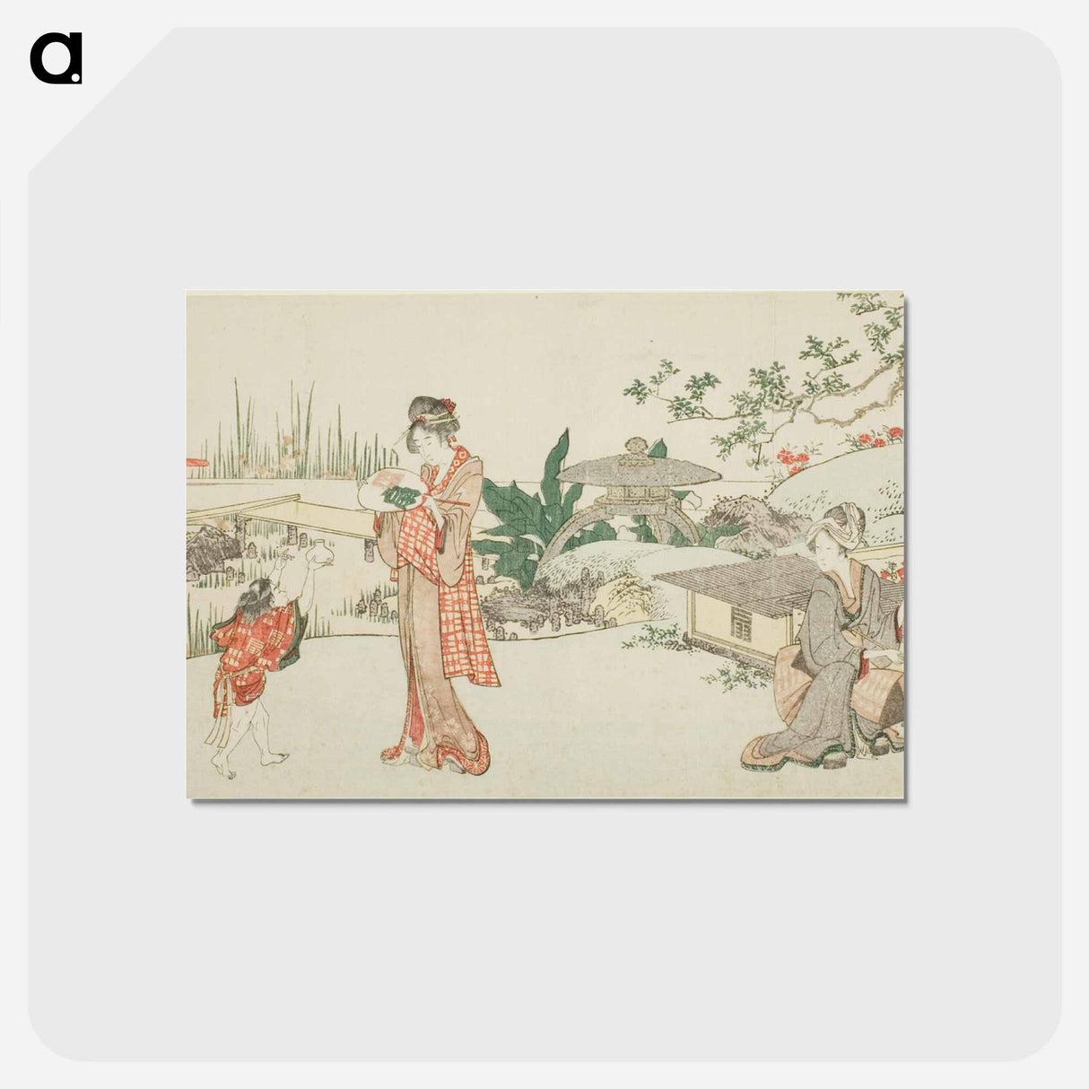 アートポストカード-Goldfish vendor - 葛飾 北斎 Postcard.