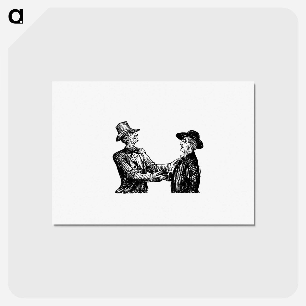 アートポストカード-Shaking Hands Men from A Tramp Abroad
- 大英図書館 Postcard.