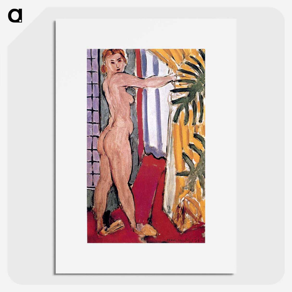 アートポスター-An Nude Dtanding Before An Open Door - アンリ マティス Poster.