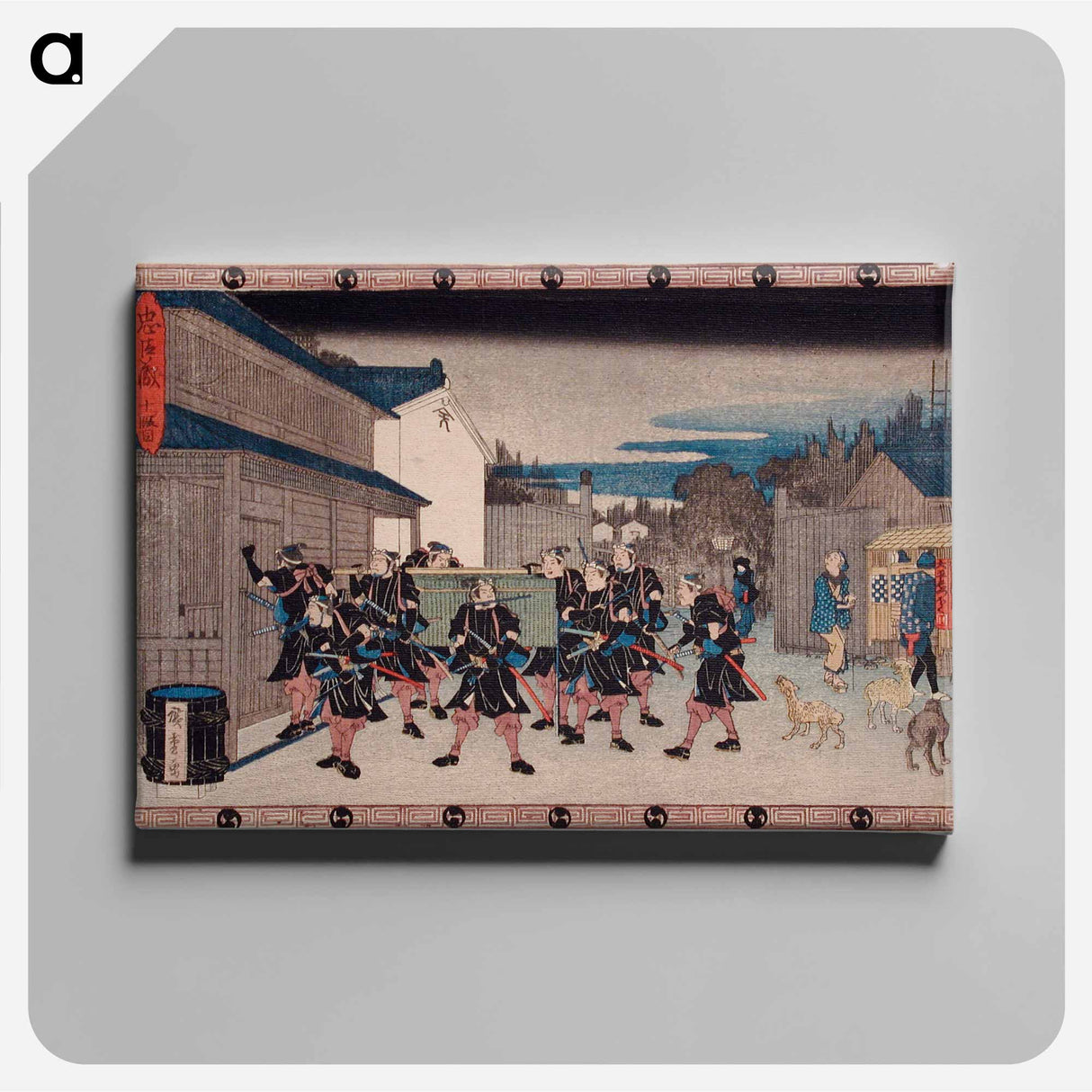 Act X: Rōnin Carrying a Basket that Conceals Yuranosuke into Gihei's House
- 歌川 広重 Canvas.