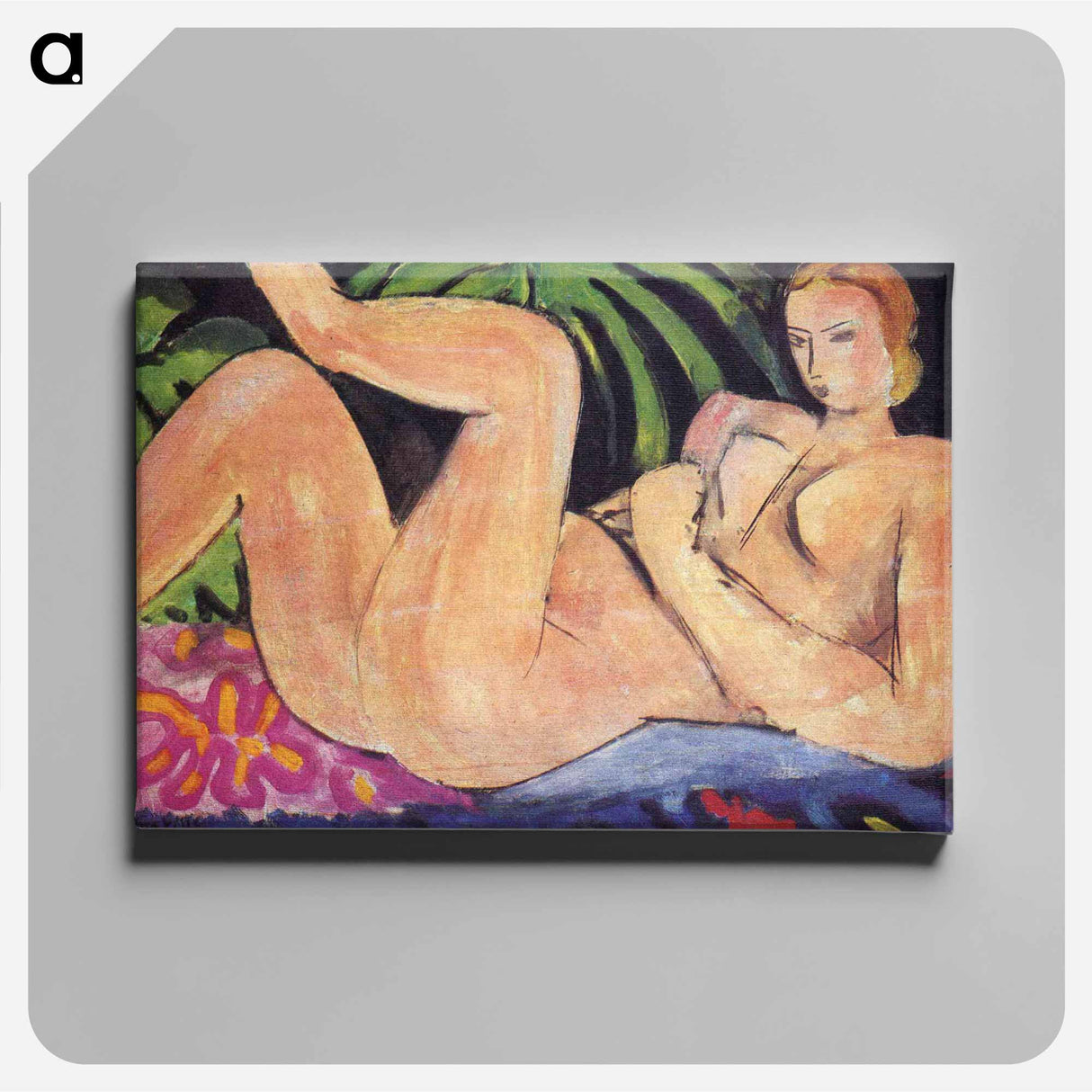 アートパネル-A Nude with her Heel on her Knee - アンリ マティス Canvas.