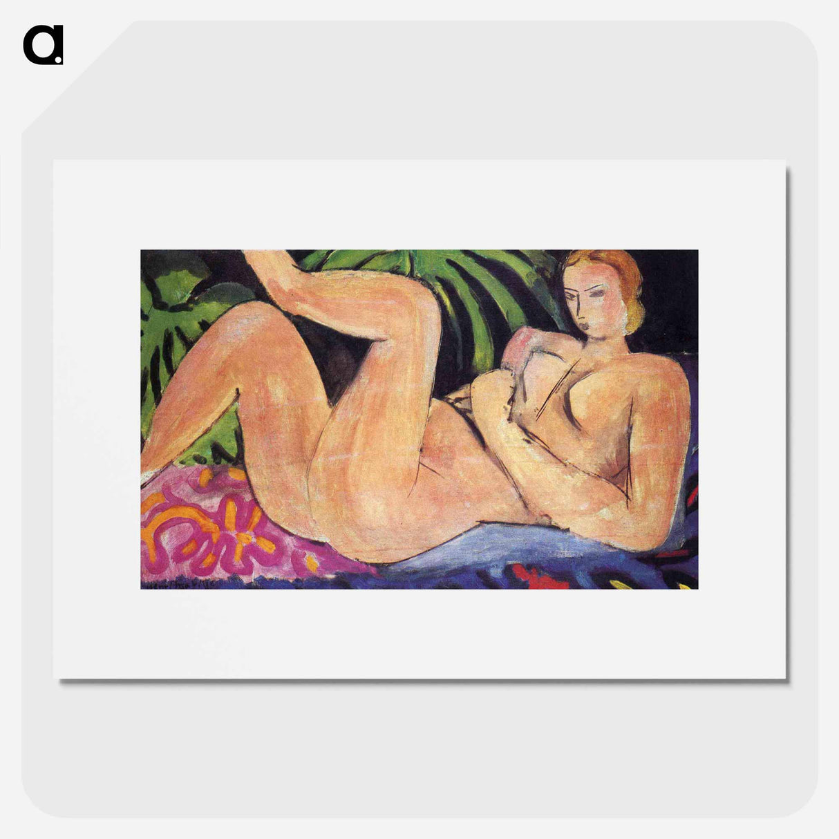 アートポスター-A Nude with her Heel on her Knee - アンリ マティス Poster.