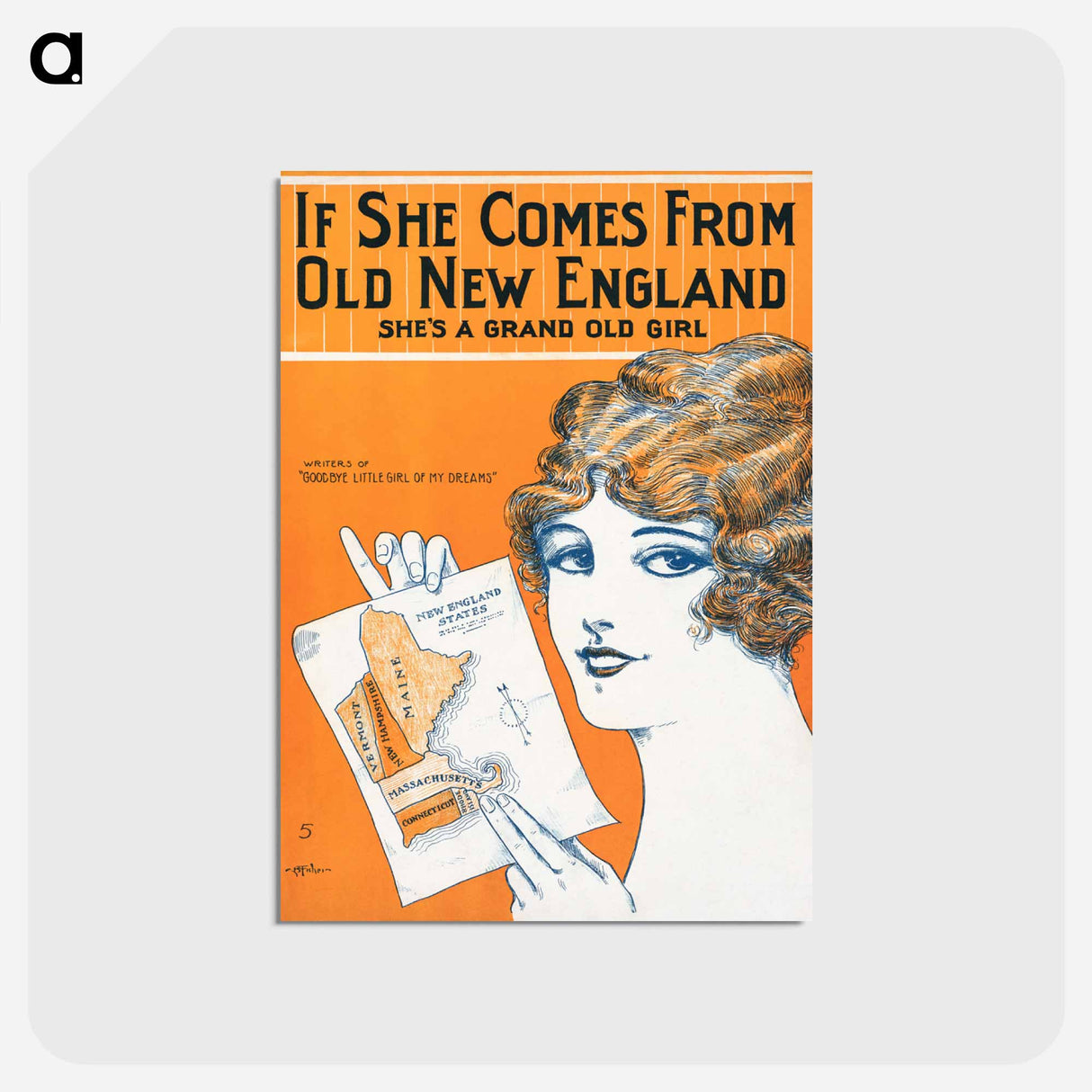 アートポストカード-If She Comes From Old New England
- ボストン公共図書館 Postcard.