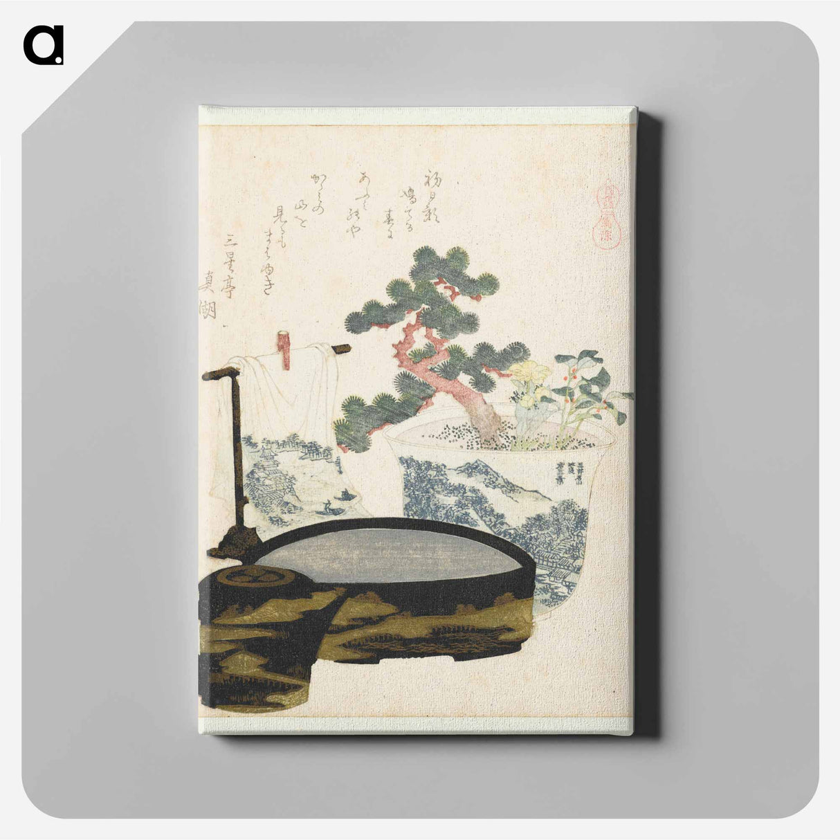 アートパネル-A comparison of Genroku poems and shells - 葛飾 北斎 Canvas.
