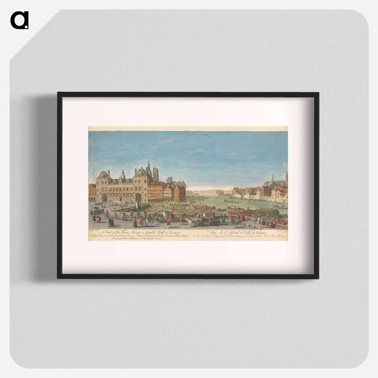 アートポスター-A View of the Town House or Guild Hall of Paris And from thence on both sides ye River Seine to St. Mary's Bridge & to ye Wooden Bridge call'd Pont Rouge
- イェール大学アートギャラリー Poster.