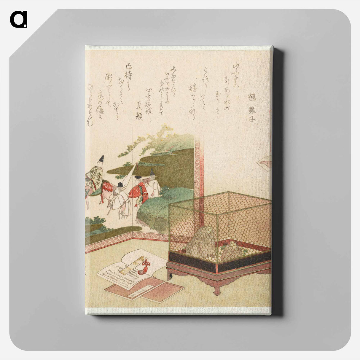 アートパネル-A comparison of Genroku poems and shells - 葛飾 北斎 Canvas.