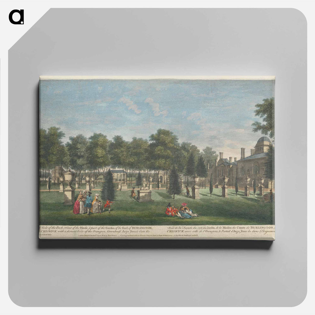 アートパネル-A View of the Back Front of the House, & part of the Garden of the Earl of Burlington at Chiswick; with a distant View of the Orangery, Greenhouse, Inigo Jones's Gate, & c.
- イェール大学アートギャラリー Canvas.
