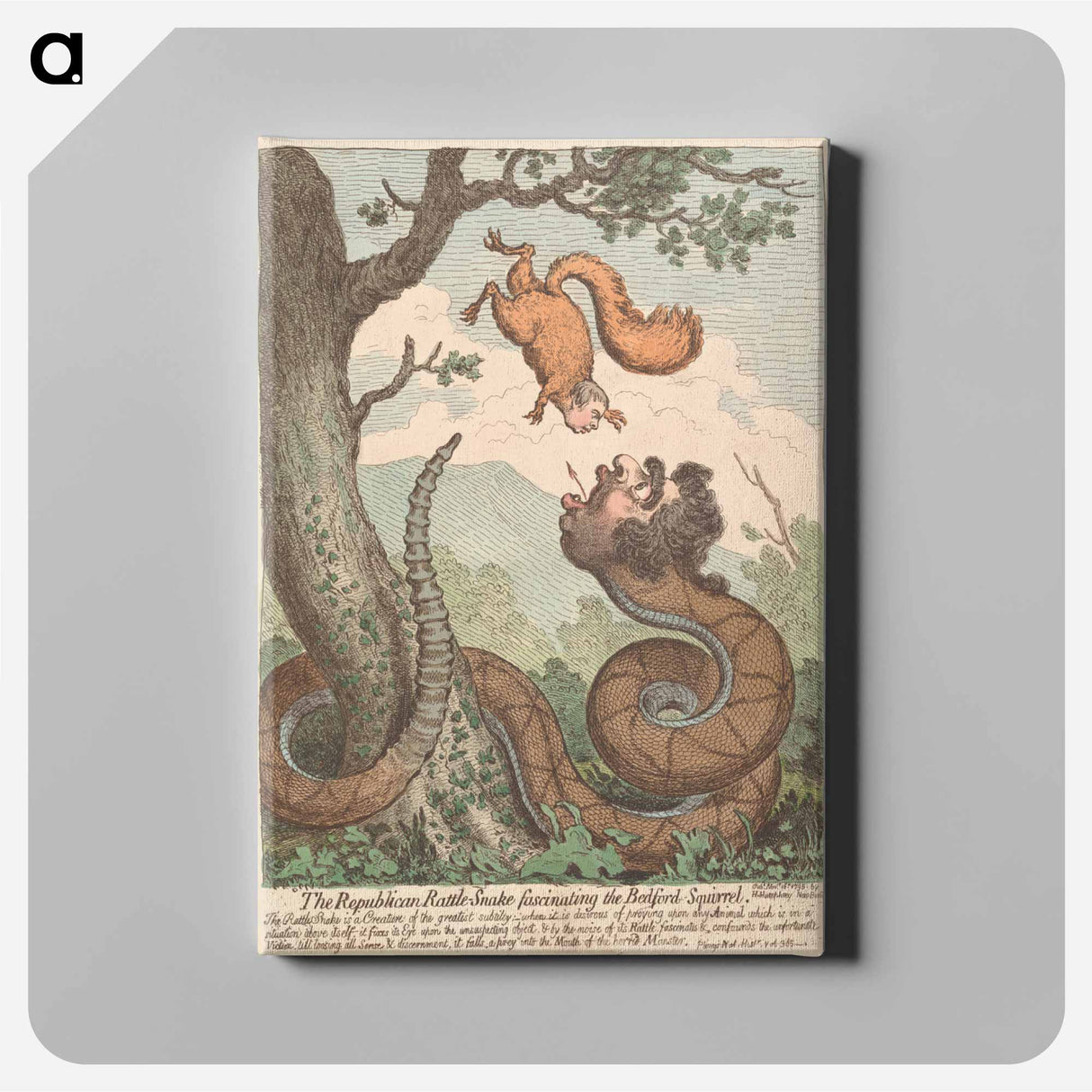 アートパネル-The Republican Rattle-Snake Fascinating the Bedford-Squirrel
- イェール大学アートギャラリー Canvas.