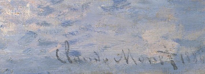 画面右下の署名 Claude Monet 1880