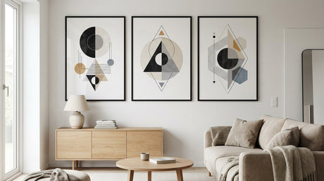 幾何学アートポスター/パネルで部屋が整う！置くだけでセンス良く見える8選