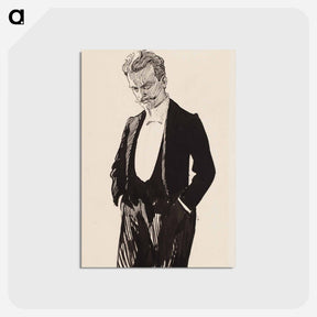 アートポストカード-The composer jean sibelius - アルバート エーデルフェルト Postcard.