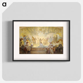 アートポスター-The Oath of Omladina under the Slavic Linden Tree - アルフォンス ミュシャ Poster.