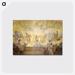 アートポストカード-The Oath of Omladina under the Slavic Linden Tree - アルフォンス ミュシャ Postcard.