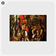 アートポストカード-Captured statues and siege equipment, a representation of a captured City and inscriptions (Triumph of Caesar) - アンドレア マンテーニャ Postcard.