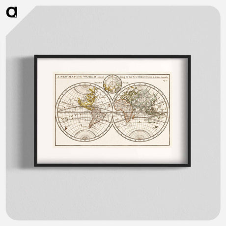 アートポスター-A New Map of the World According to the New Observations
 - 大英図書館 Poster.