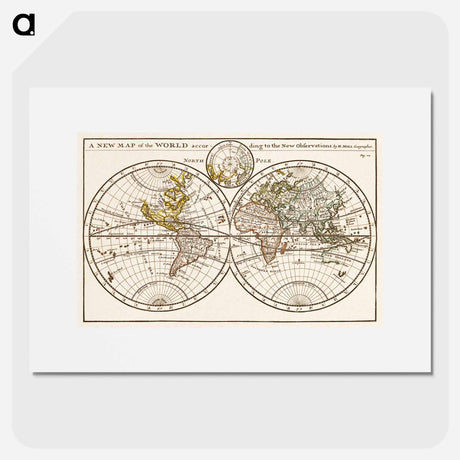 アートポスター-A New Map of the World According to the New Observations
 - 大英図書館 Poster.