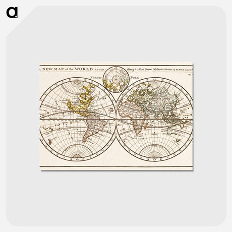 アートポストカード-A New Map of the World According to the New Observations
 - 大英図書館 Postcard.