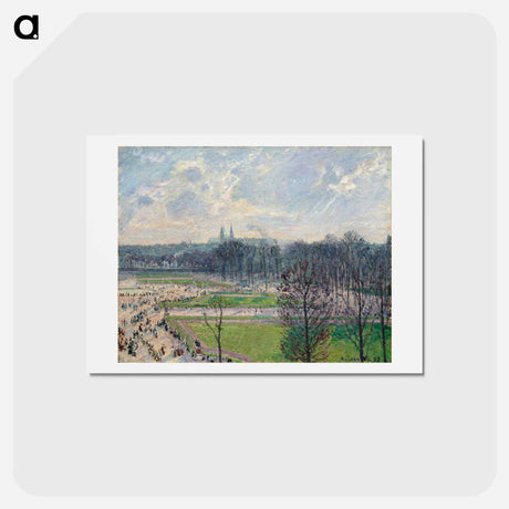 アートポストカード-The Garden of the Tuileries on a Winter Afternoon - カミーユ ピサロ Postcard.