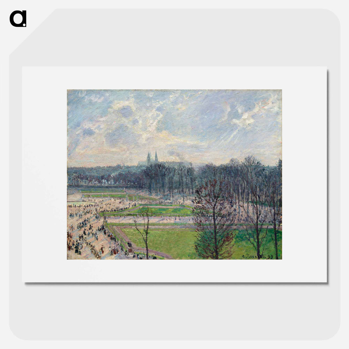 The Garden of the Tuileries on a Winter Afternoon - カミーユ ピサロ Poster.