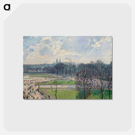 アートポストカード-The Garden of the Tuileries on a Winter Afternoon - カミーユ ピサロ Postcard.