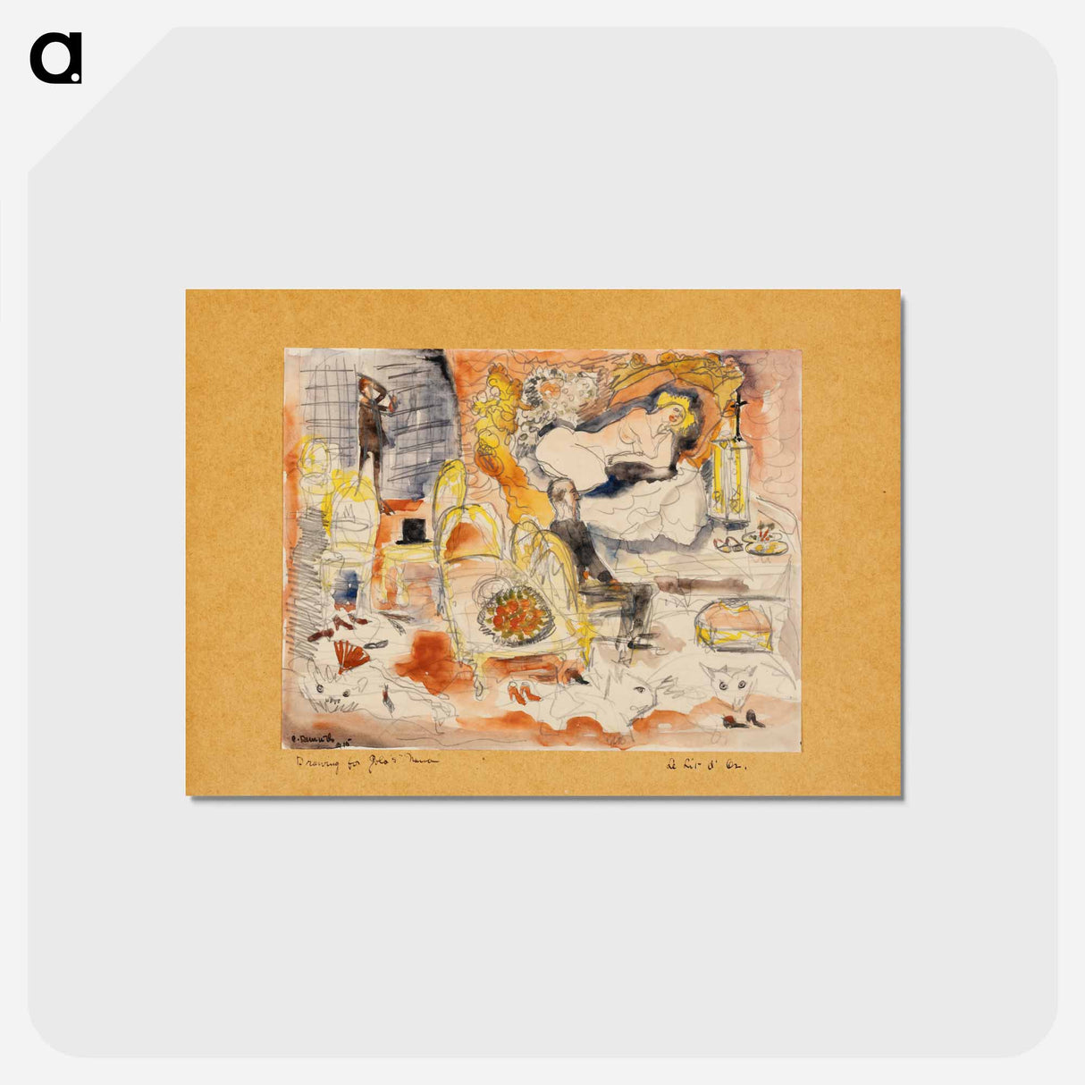 アートポストカード-Count Muffat Discovers Nana with the Marquis de Chouard - チャールズ デムス Postcard.