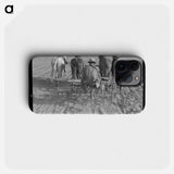 Cultivating beans with a four-row cultivator. Near Santa Ana, California - ドロテア ラング Phone Case.
