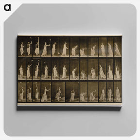 アートパネル-Woman Throwing Handkerchief
 - エドワード マイブリッジ Canvas.