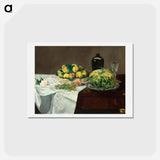 アートポストカード-Still Life with Melon and Peaches - エドゥアール マネ Postcard.