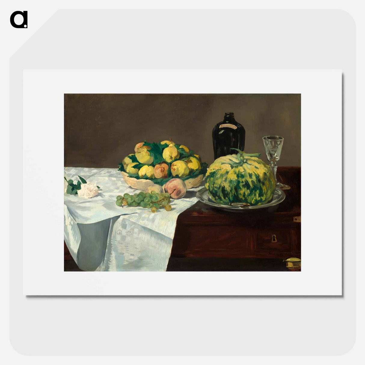 Still Life with Melon and Peaches - Édouard Manet Poster.