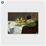 アートポストカード-Still Life with Melon and Peaches - エドゥアール マネ Postcard.