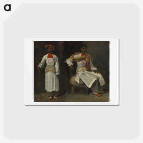 アートポストカード-Two Views of an Indian from Calcutta, Seated and Standing - ウジェーヌ ドラクロワ Postcard.