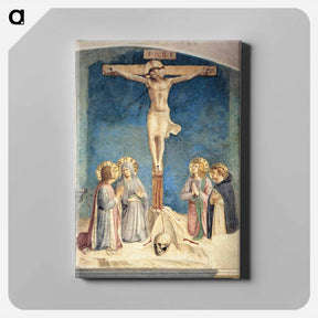 アートパネル-Crucifixion with the Virgin and Sts. Cosmas, John the Evangelist and Peter Martyr - フラ アンジェリコ Canvas.