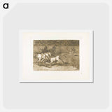 アートポストカード-Mariano Ceballos, alias the Indian, kills the bull from his horse - フランシスコ デ ゴヤ Postcard.
