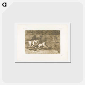 アートポストカード-Mariano Ceballos, alias the Indian, kills the bull from his horse - フランシスコ デ ゴヤ Postcard.