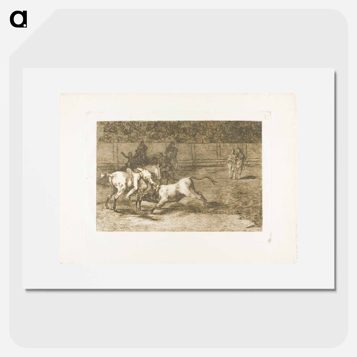 Mariano Ceballos, alias the Indian, kills the bull from his horse - Francisco de Goya Poster.