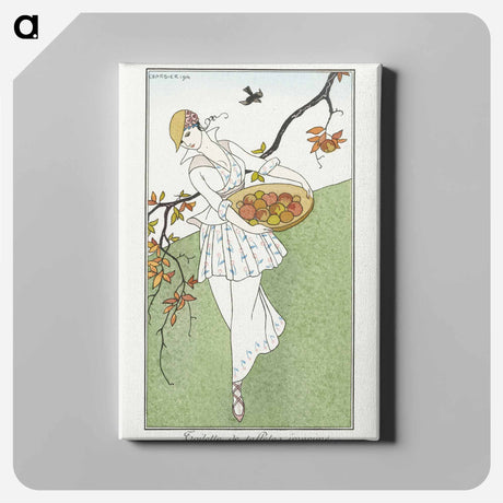 アートパネル-Costumes Parisiens, No.179: Toilette de taffetas - ジョージ バービエ Canvas.